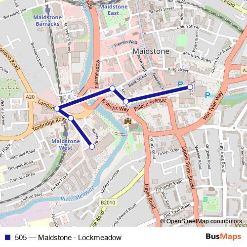 505 bus Line Map