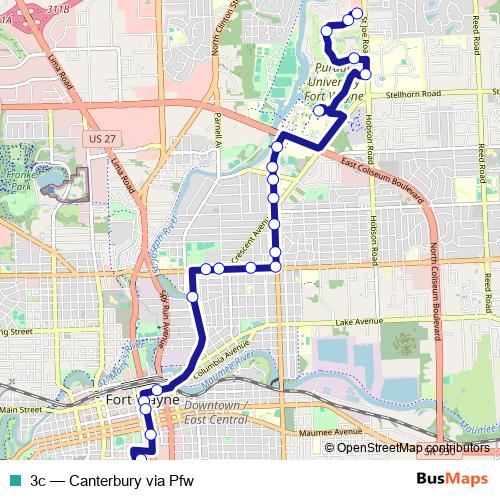 3c bus Line Map
