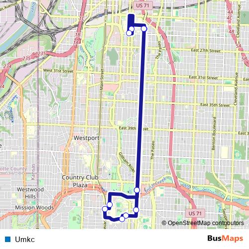Umkc bus Line Map