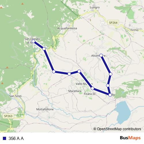 356 A A bus Line Map