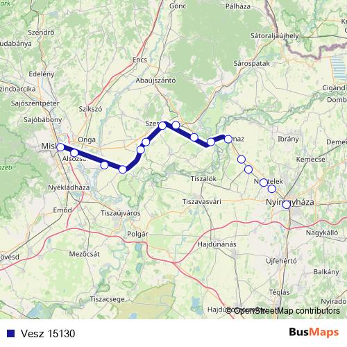 Vesz 15130 rail Line Map