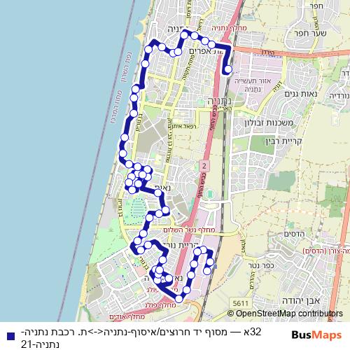 32א bus Line Map