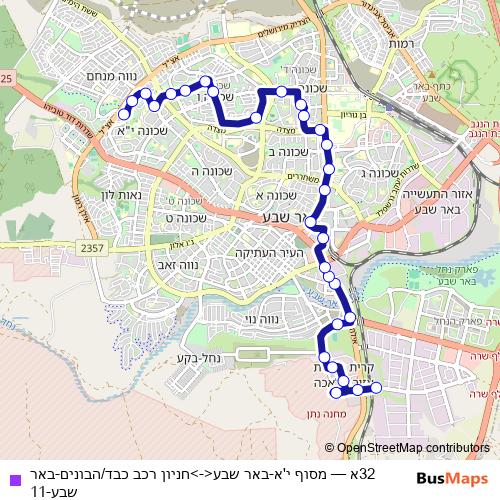 32א bus Line Map