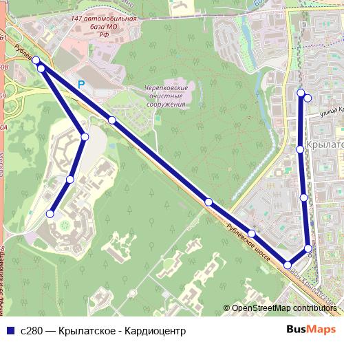 с280 bus Line Map