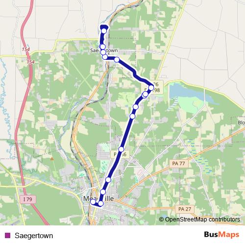 Saegertown bus Line Map