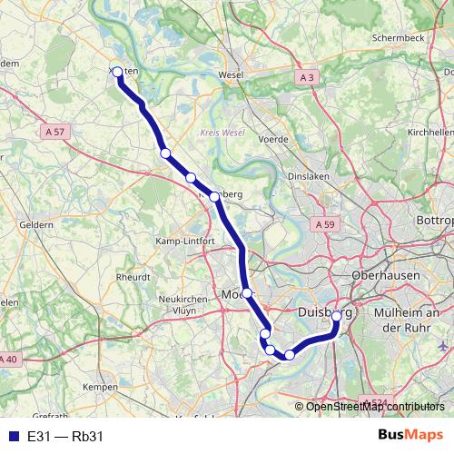 E31 rail Line Map