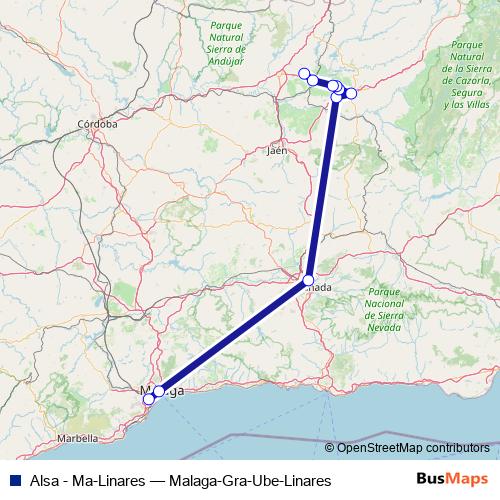 Alsa - Ma-Linares bus Line Map