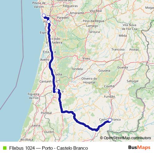 Flixbus 1024 bus Line Map