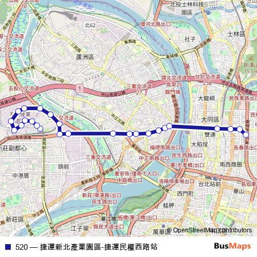 520 bus Line Map