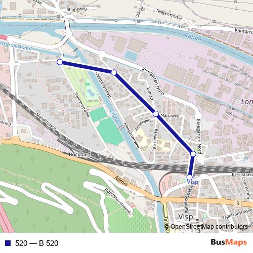 520 bus Line Map