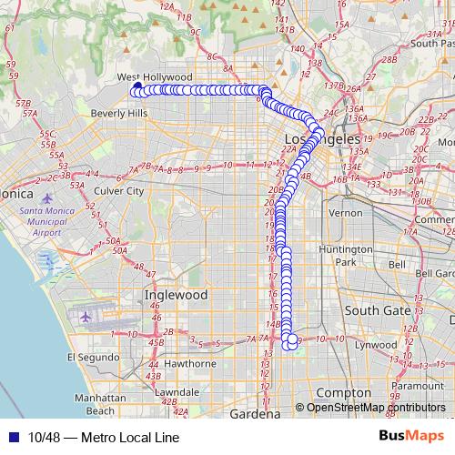 10/48 bus Line Map