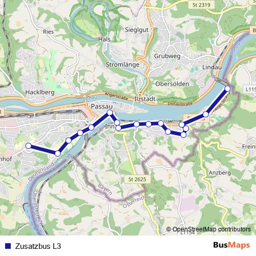 Zusatzbus L3 bus Line Map