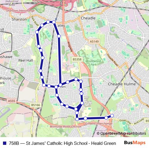 758B bus Line Map