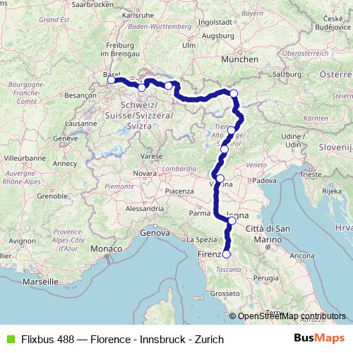 Flixbus 488 bus Line Map