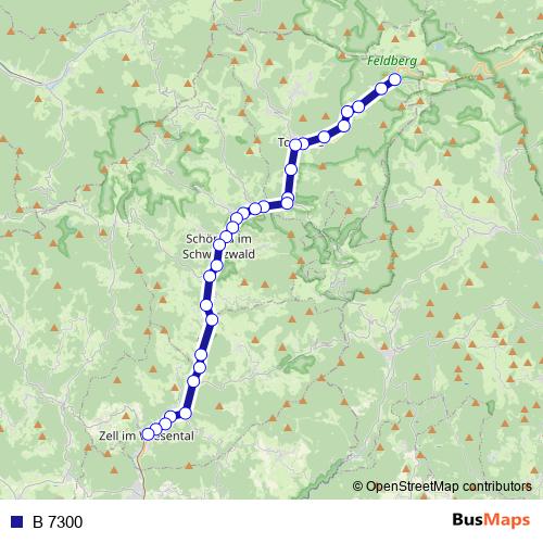 B 7300 bus Line Map