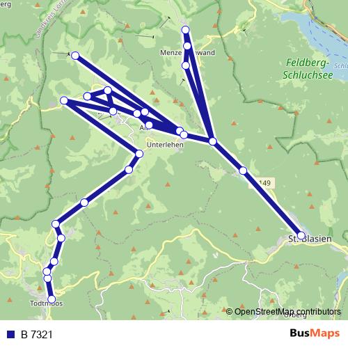 B 7321 bus Line Map
