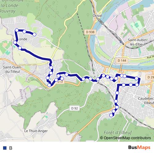 B bus Line Map