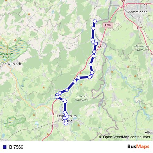B 7569 bus Line Map
