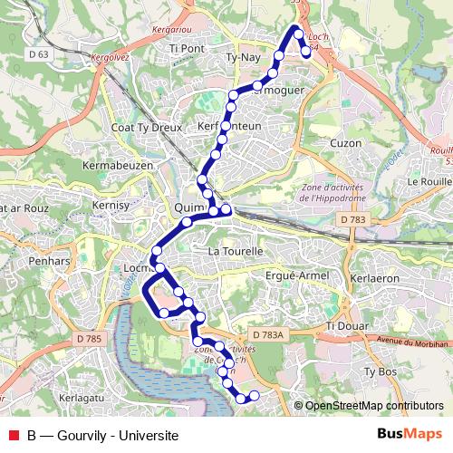 B bus Line Map