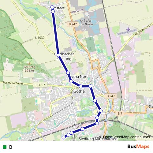 B bus Line Map