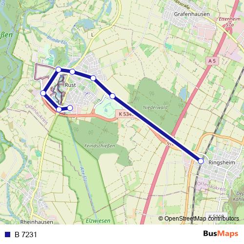 B 7231 bus Line Map