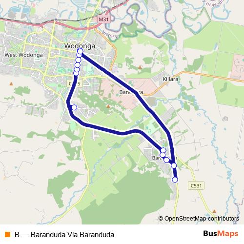 B bus Line Map
