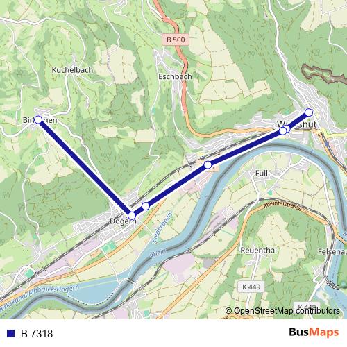 B 7318 bus Line Map