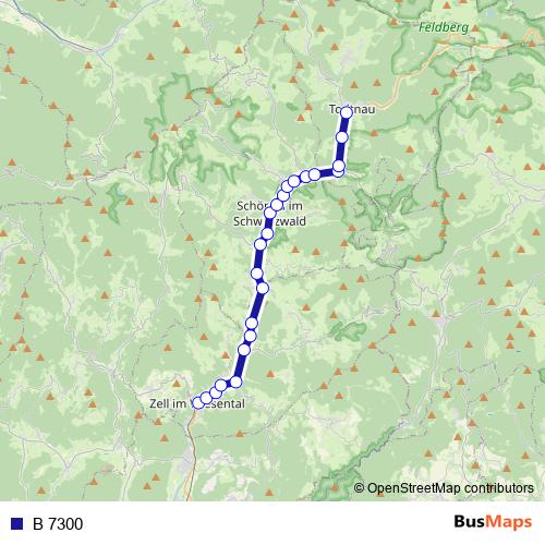 B 7300 bus Line Map