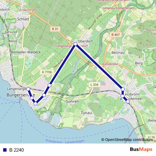 B 2240 bus Line Map