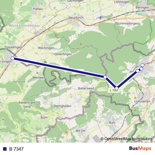 B 7347 bus Line Map