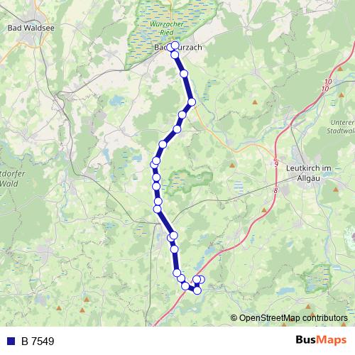 B 7549 bus Line Map