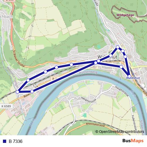 B 7336 bus Line Map