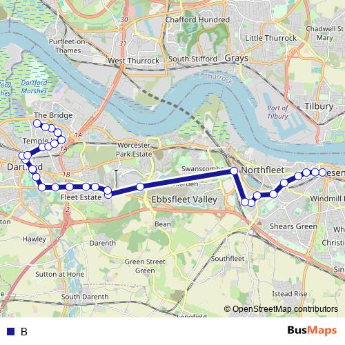 B bus Line Map