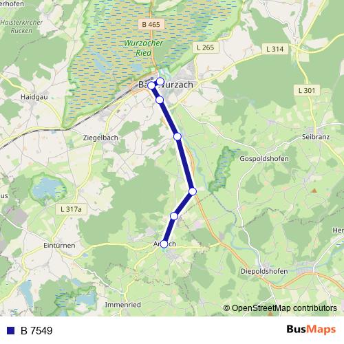 B 7549 bus Line Map
