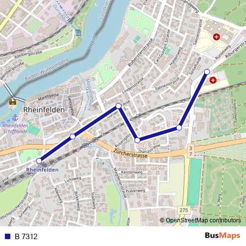 B 7312 bus Line Map
