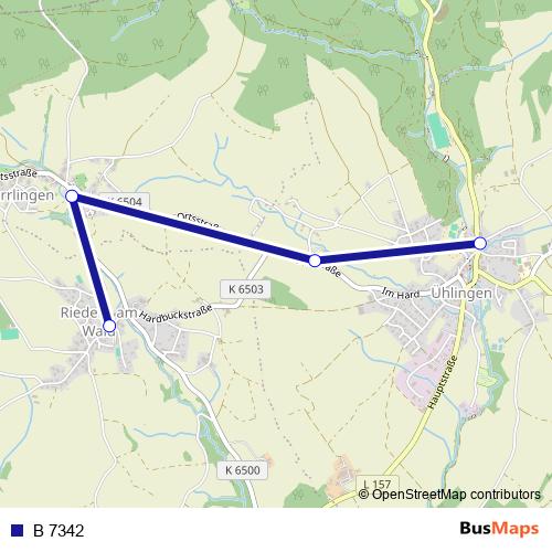 B 7342 bus Line Map
