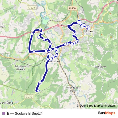 B bus Line Map