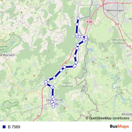 B 7569 bus Line Map
