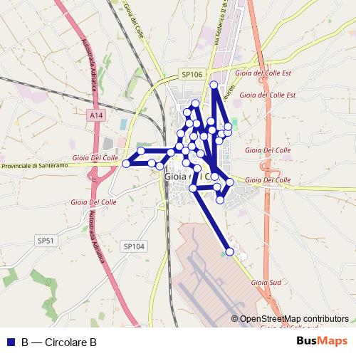 B bus Line Map