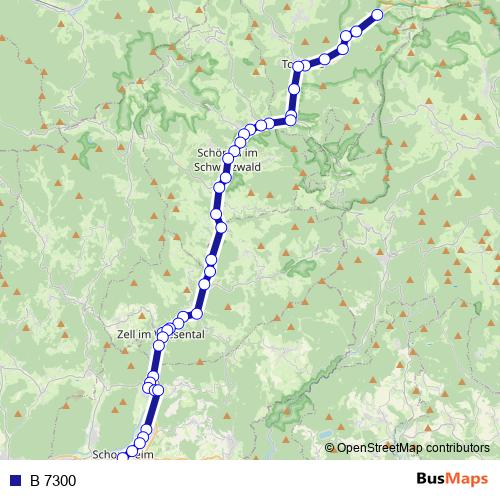 B 7300 bus Line Map
