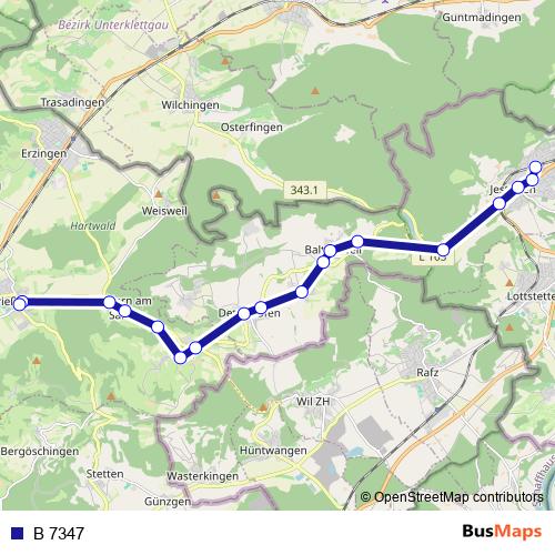 B 7347 bus Line Map