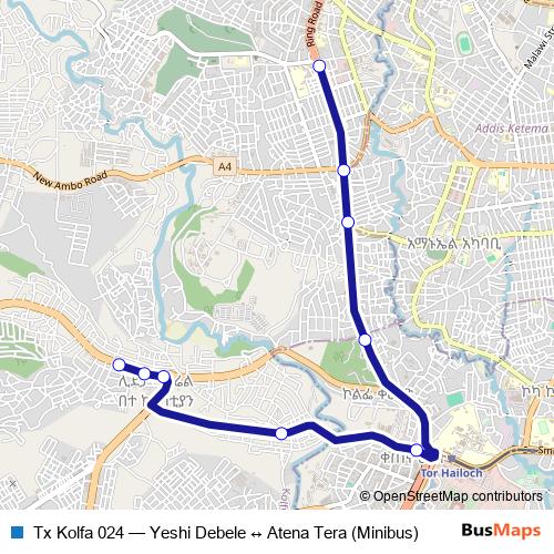 Tx Kolfa 024 bus Line Map
