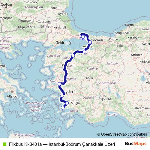 Flixbus Kk3401a bus Line Map