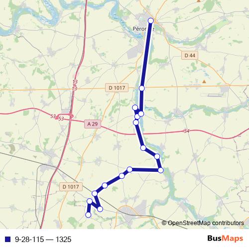 9-28-115 bus Line Map
