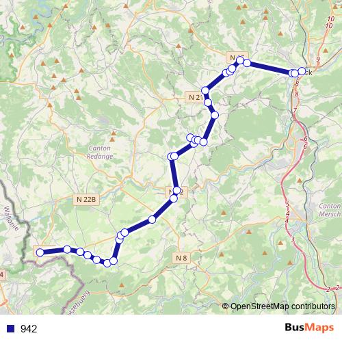 942 bus Line Map