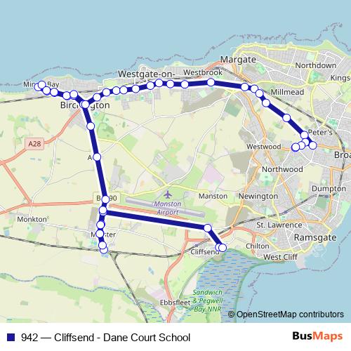 942 bus Line Map
