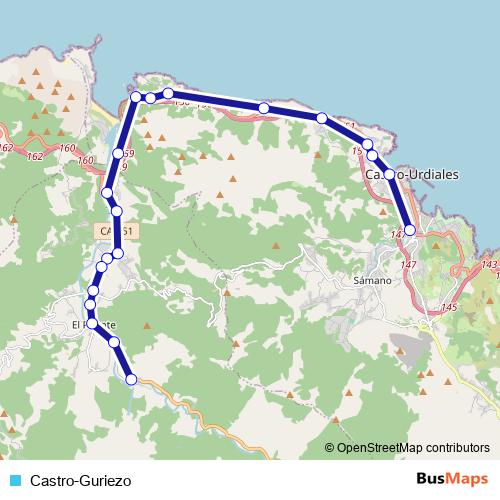 Castro-Guriezo bus Line Map