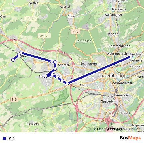 Ki4 bus Line Map