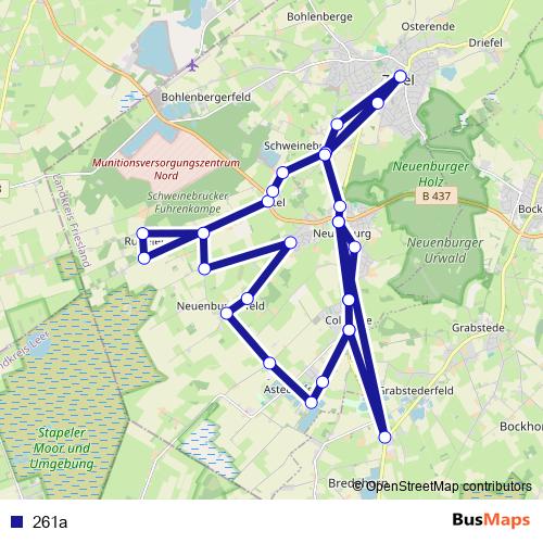 261a bus Line Map