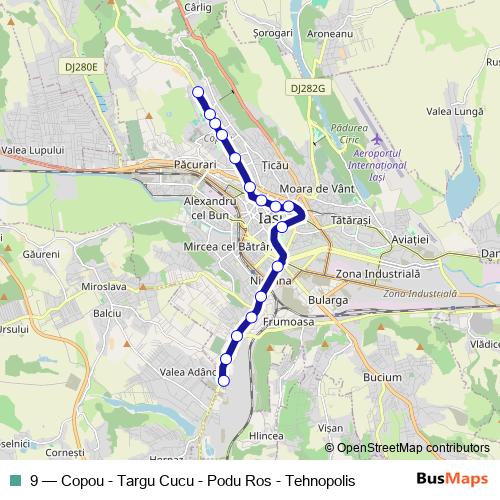 9 tram Line Map